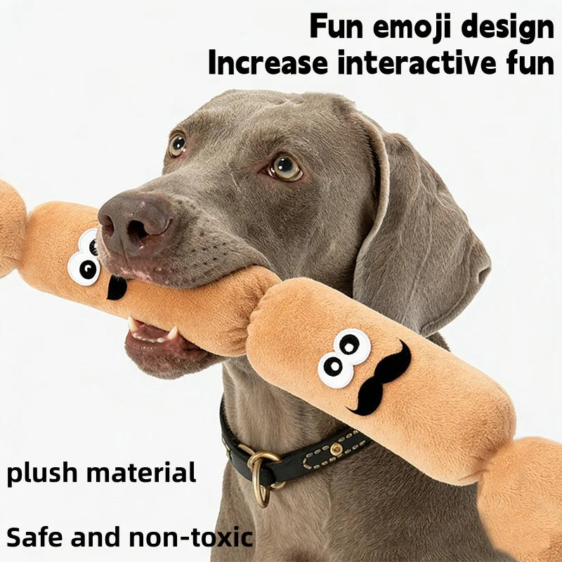 Simulated Sausage Dog Chew Toy Soft Plush BB Squeaker Press-to-Squeak Durable Chew Resistant Dog Entertainment Boredom Toy