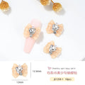 10pcs Resin Bowknots Glass Heart Diamonds Nail Charms Shiny Cute Bowknots Japanese Nail Jewelry Women Nail Art Decor Accessories