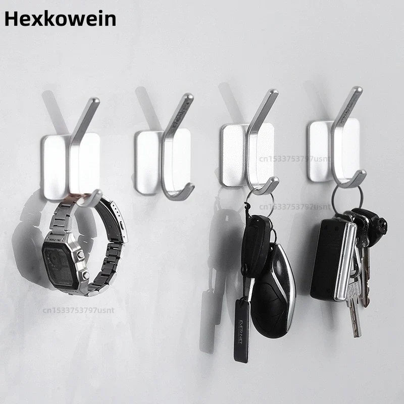 Self Adhesive Wall Hooks Towel Holder Bathroom Door Key Cloth Coat Robe Hanger Kitchen Hardware Rack Bag Hook Organizer