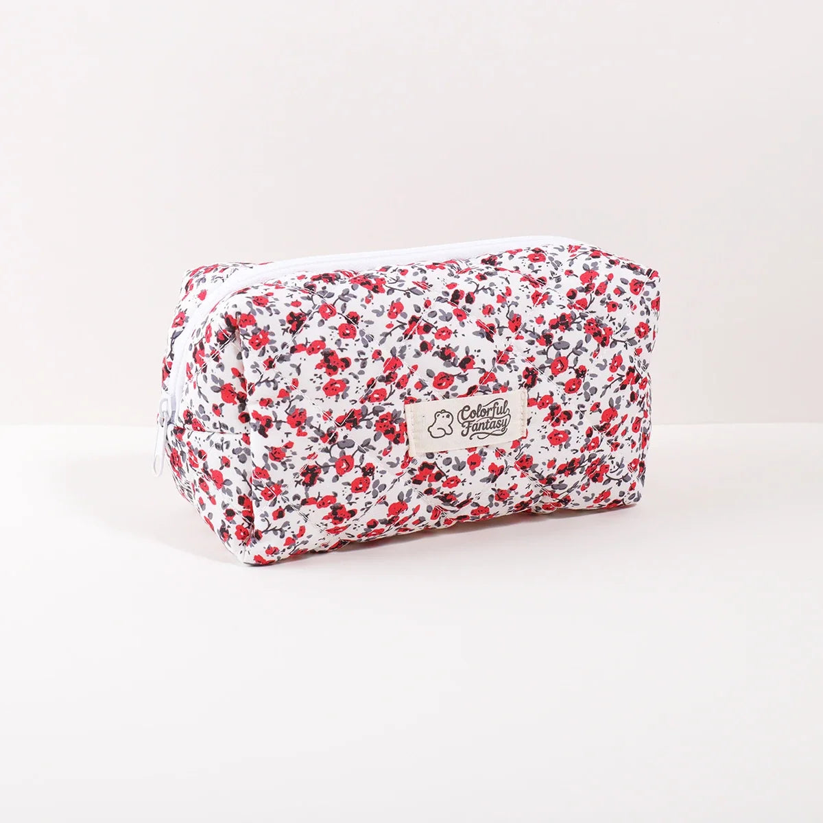 Floral Print Pencil Case Large Capacity Zipper Portable Stationery Organizer for Students Office Desktop Supplies Back to School