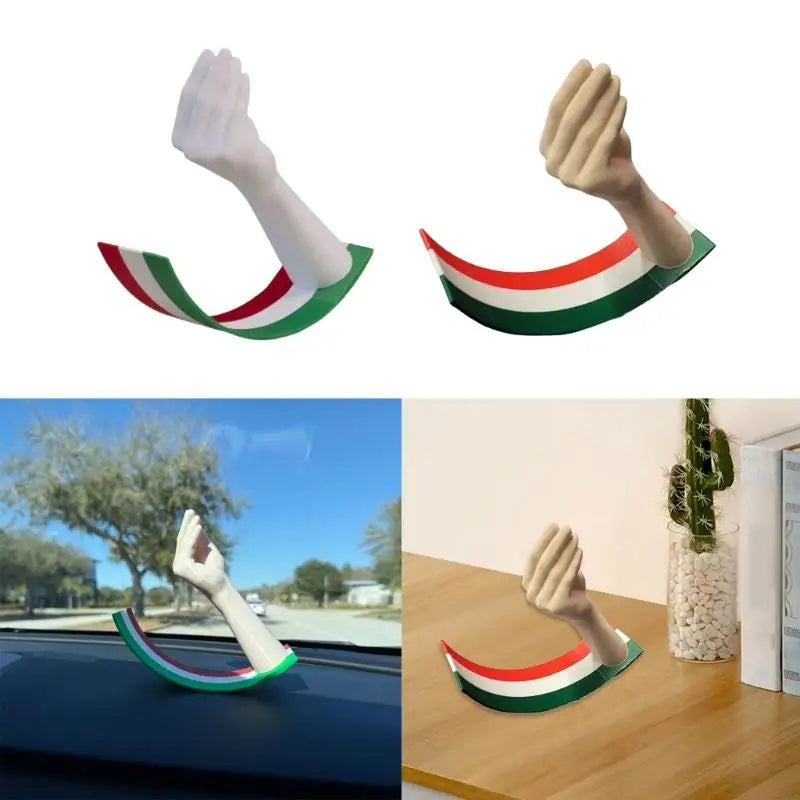 Funny Italian Hand Motion Sculpture Swinging Hand Ornament Decorative Desk Accent Perfect Gift for Travel Enthusiasts A0KF