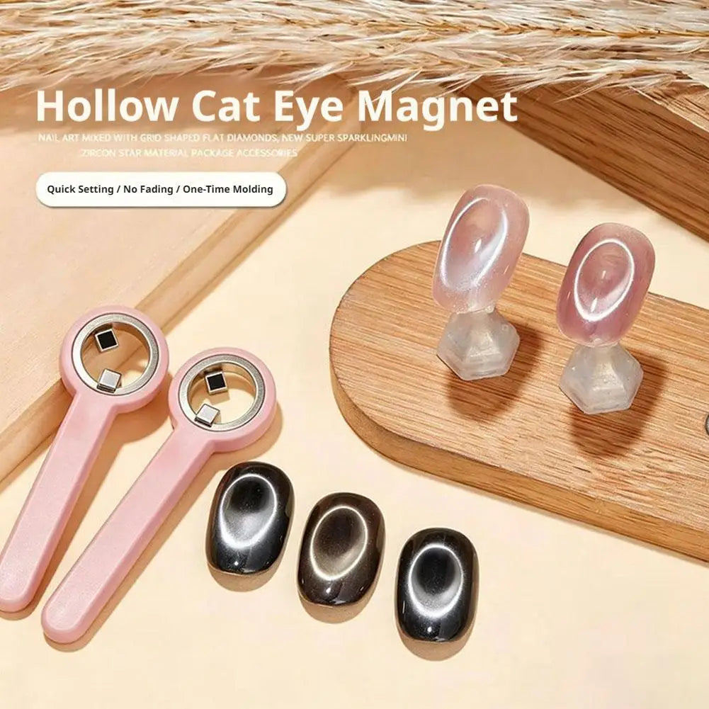 1PCS Circular Cat-Eye Nail Magnet Tool, Powerful Magnetic Ring Design with Ergonomic Handle for Hollow Circle Nail Art