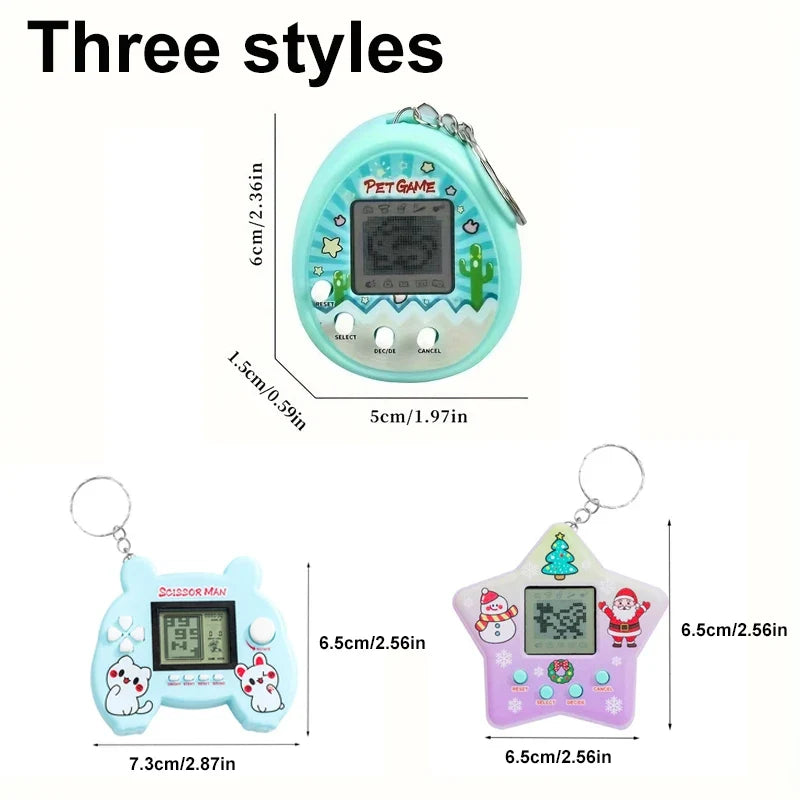 Electronic Pets Game Toys Keychain Virtual Cyber Digital Animals Toys Nostalgic Game Machine For Kids Child