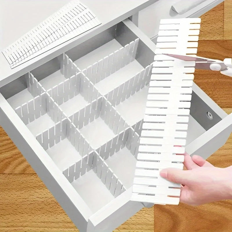 4/8/12PCS Adjustable Drawer Divider Partition Durable Storage Organiser Makeup Sock Underwear Drawer Organizer Board Cabinets