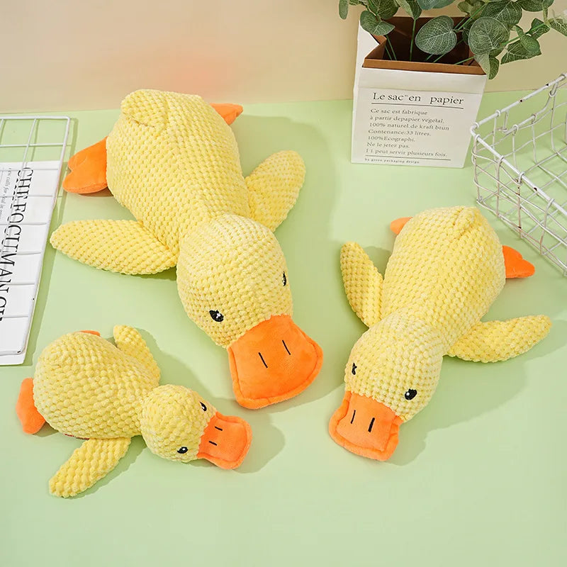 Dog Toy Plush Companion Sleeping Duck Bite Resistant Teeth Grinding Sound Relief Duck Sound Relieve Boredom Cat Pet Toy
