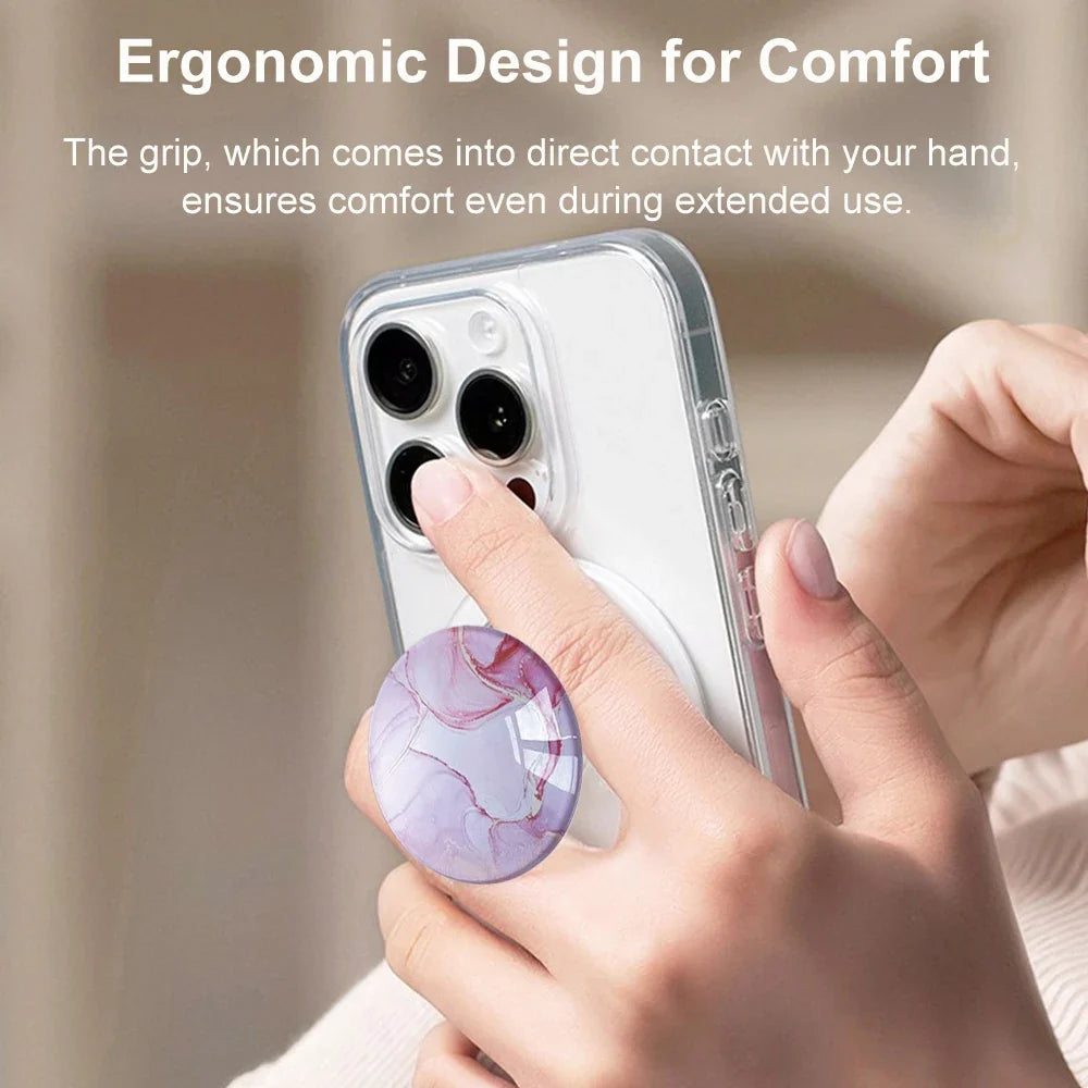 For Magsafe Cellphone Grip Socket, Stylish Foldable Magnetic Phone Holder Stand, For iPhone 17 16 15 14 13 12, For Samsung Serie