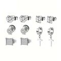 1-5 Pairs Stainless Steel Earrings Cross Dangle Hinged Earrings, Cubic Zirconia Stud Earrings For Men, Ear Piercing Jewelry