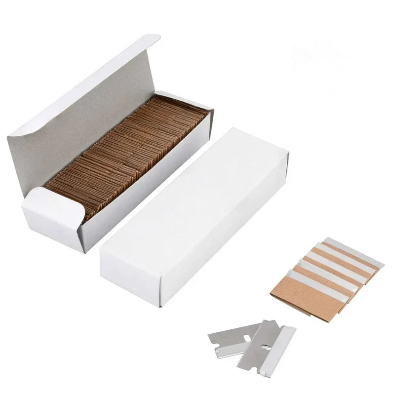 50pcs 100pcs Razor Blade Scraper Metal Glass Glue Cleaner Remover Knife Replacement Carbon Steel Blade Car Tinting Tool