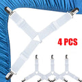 4PCS Anti-slip Bed Sheet Fixing Clips 3 Way Adjustable Elastic Holders Keep Bed Sheets Blankets Flat Bedding Organize Gadgets