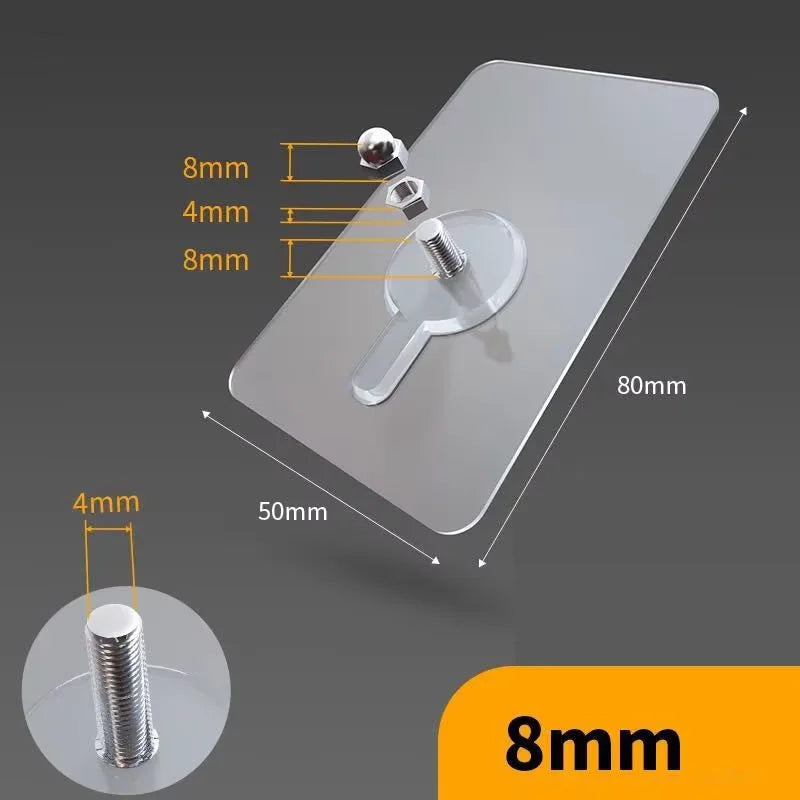Adhesive Wall Hooks - No Nails/Sticky Wall Hangers Self-Adhesive Hooks Transparent  Waterproof Sticky  Invisible TracelessHooks