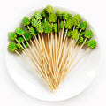 100/50Pcs Hawaii Party Cocktail Sticks Bamboo Skewers for Salad Dessert Disposable Forks Buffet Fruit Birthday Party Wedding