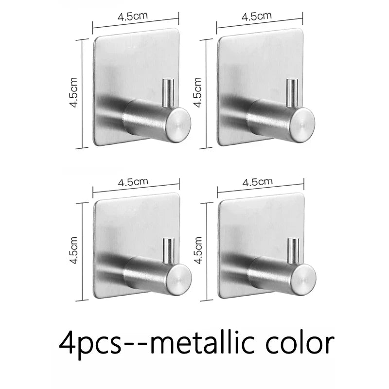 Strong Adhesive Wall Hook Sticker Hanging Coat Rack Clothes Hanger Shower Robe Hook Kitchen Bathroom Towel Hooks Holder