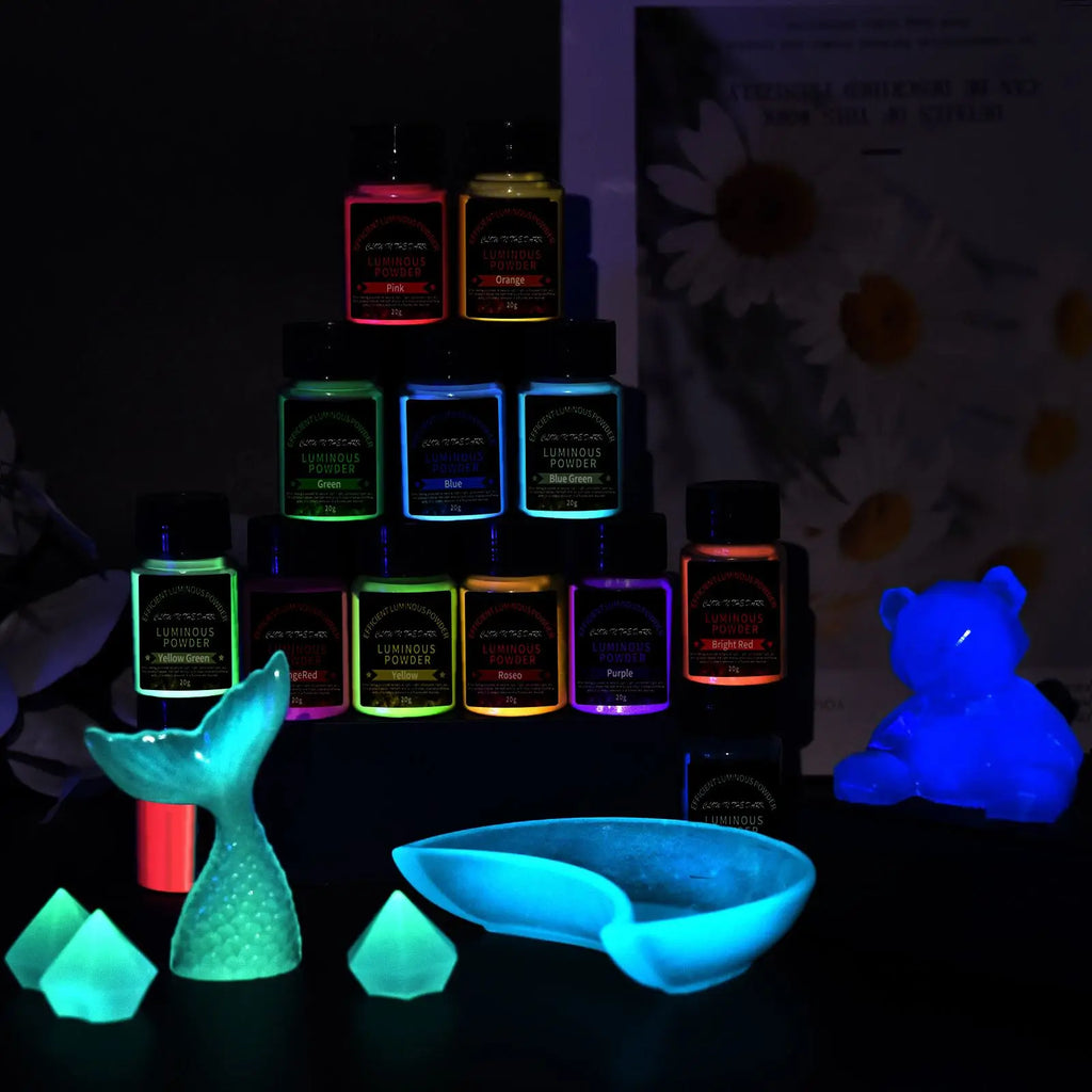 NEW 20g Luminous Powder Resin Pigment DIY Epoxy Resin Mold Nail Art Glitter Powder Glow In The Dark Jewelry Making Supplies