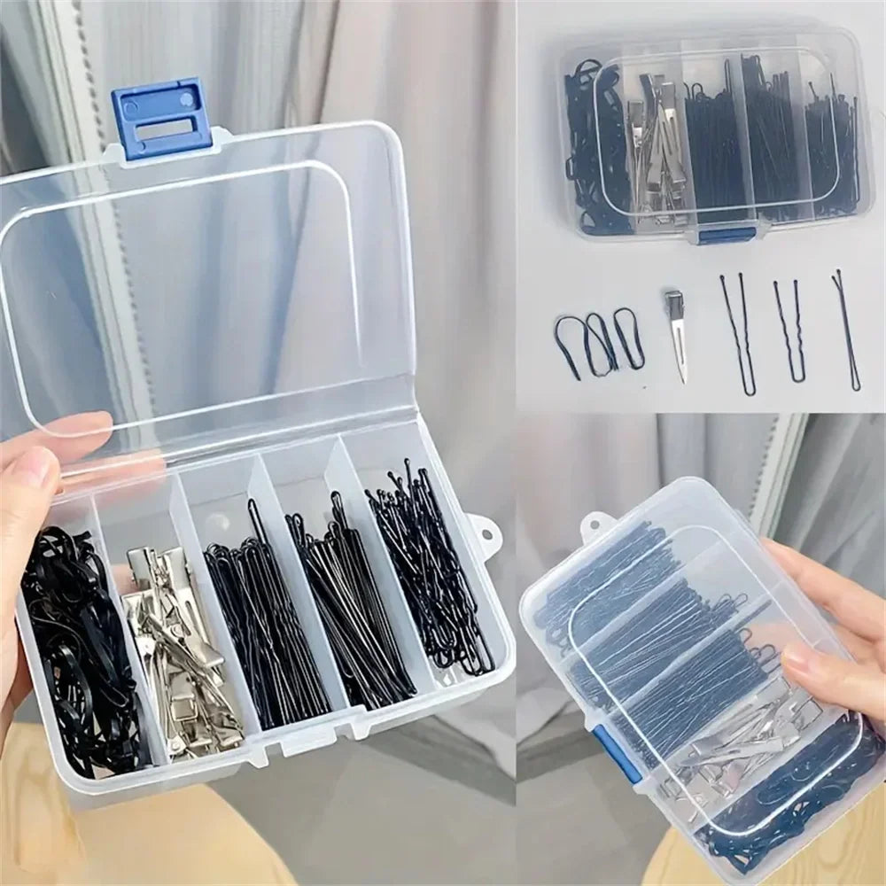 5/6 Compartment Storage Box Beauty Hair Tool Storage Small Box Rubber Band Card Hair Accessory Portable Divided Box with Buckle