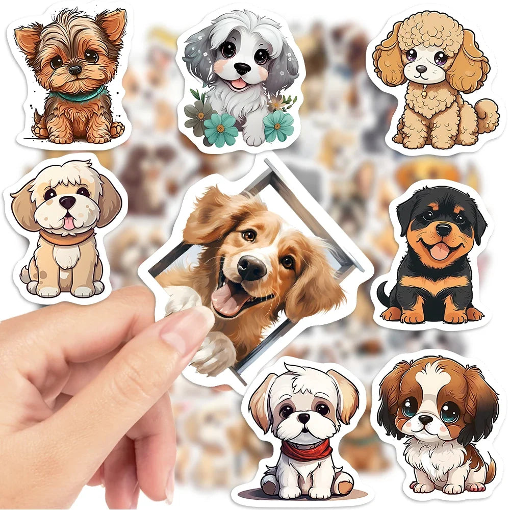 Cute Cartoon Puppy Dogs Stickers Kawaii Pet Animals DIY Kid Toys Gift Decal for Laptop Scrapbook Phone Journal Bottle Waterproof