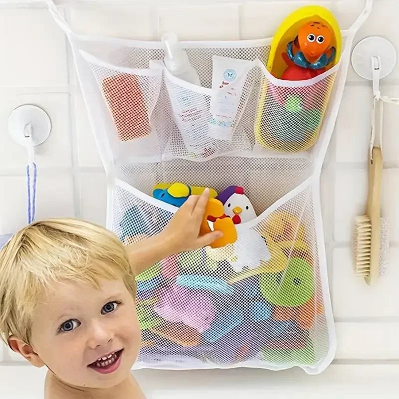 Children's Toy Storage Mesh Bag, Breathable Mesh, Dry and Hygienic, Equipped with Hanging Design, Clean and Orderly Bathroom