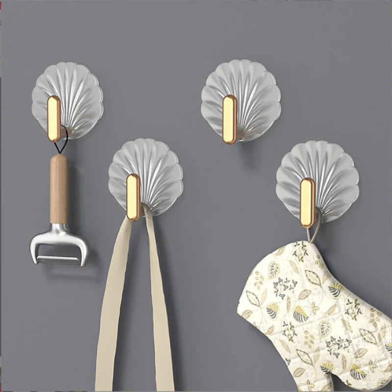 4Pcs Decorative Wall Self Adhesive Hooks, Adhesive Wall Hooks for Hanging Heavy Duty, Over The Door Hooks Key Holder for Wall