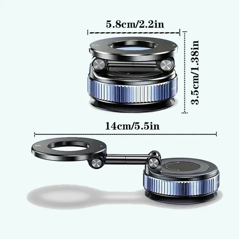 Upgraded 360° Vacuum Magnetic Phone Holder, Magnetic Car Phone Mount, Hands-Free Suction Cup Phone Holder for Car/Gym/Mirror