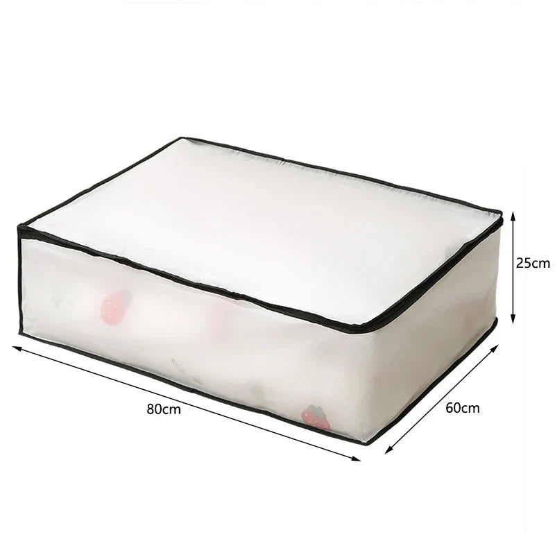 PEVA Waterproof Quilt Storage Bag Large Capacity Clothing Storage Bag Under Bed Quilt Dustproof Bag Wardrobe Organizer