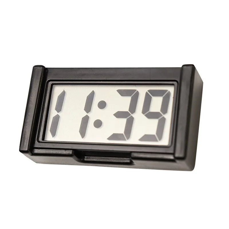 Mini Digital Clock for Car Dashboard, Battery Operated & Clear LCD Screen Time Display, Small Digital Clock