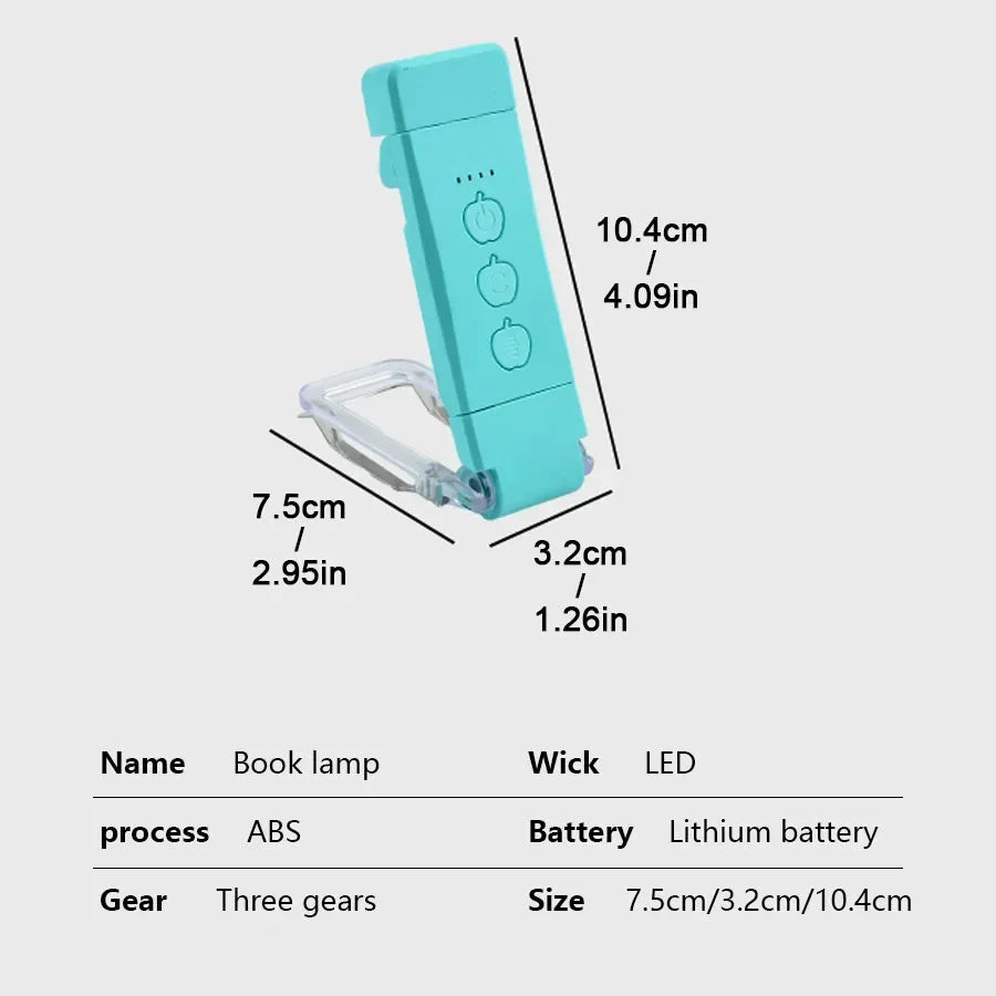 Rechargeable Book Light for Reading in Bed,3 Colors Light,1800K-6000K Clip on Reading Lamp,Eye-Caring Bookmark Light for Kids
