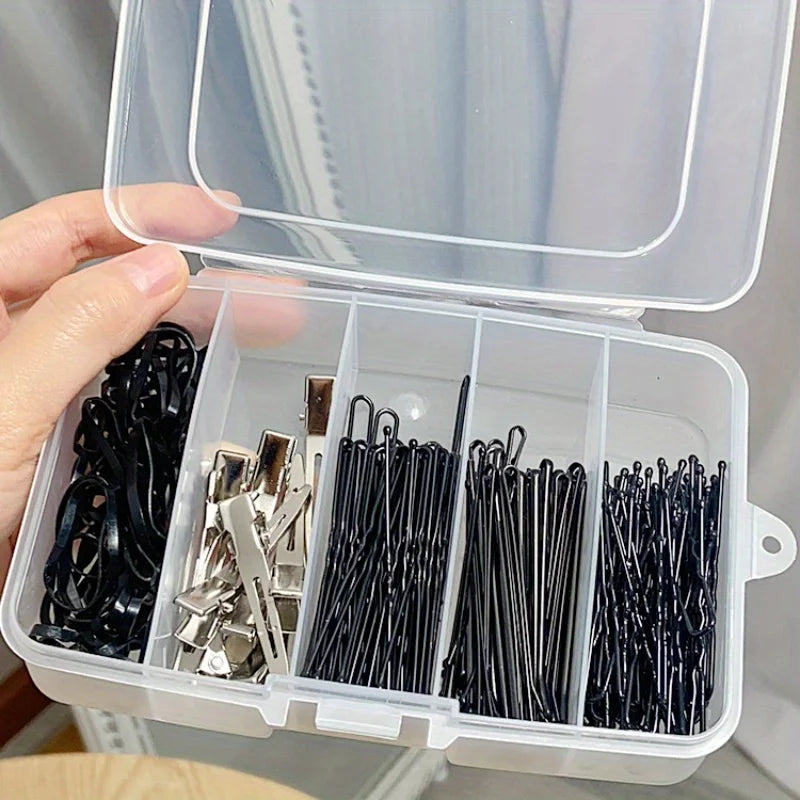 5/6 Compartment Storage Box Beauty Hair Tool Storage Small Box Rubber Band Card Hair Accessory Portable Divided Box with Buckle