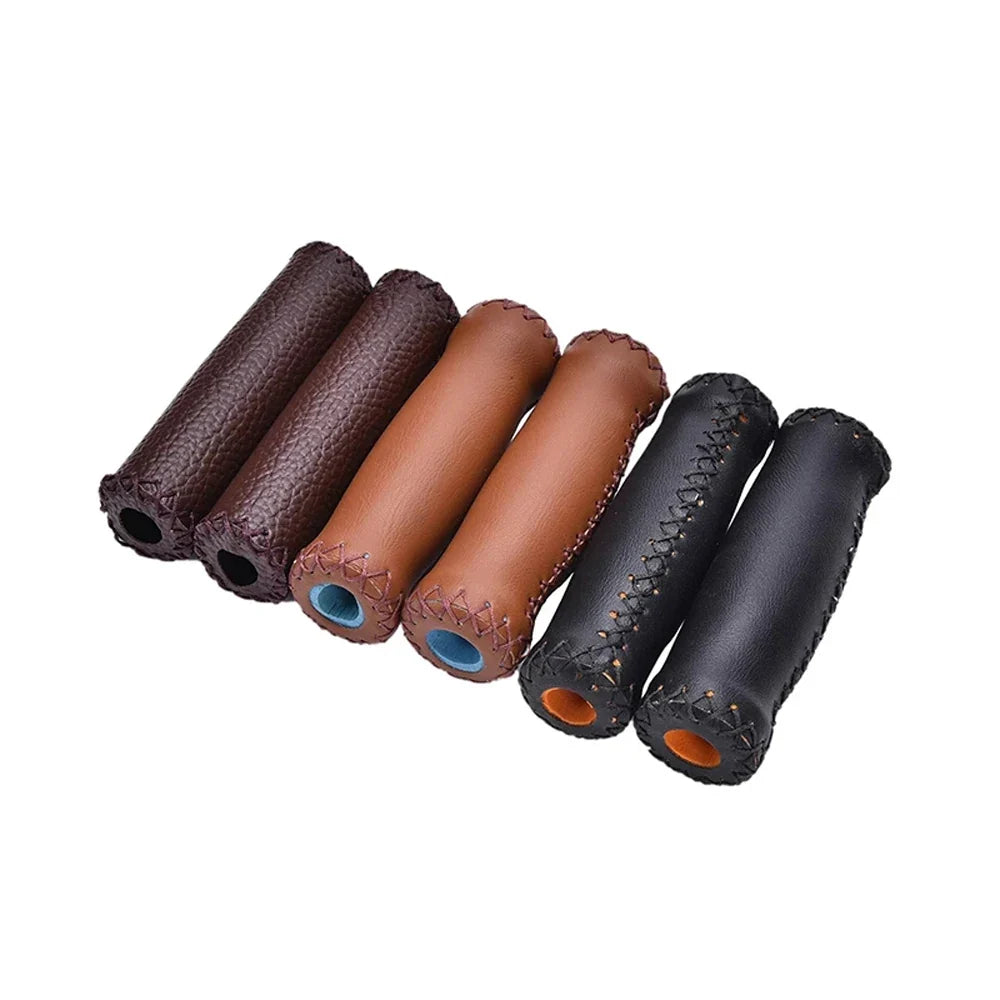 Bike Mountain Bike Artificial Leather Leather Bicycle Grips Retro Cycling Grip Vintage Bicycle Grips Bicycle Handlebar Grips