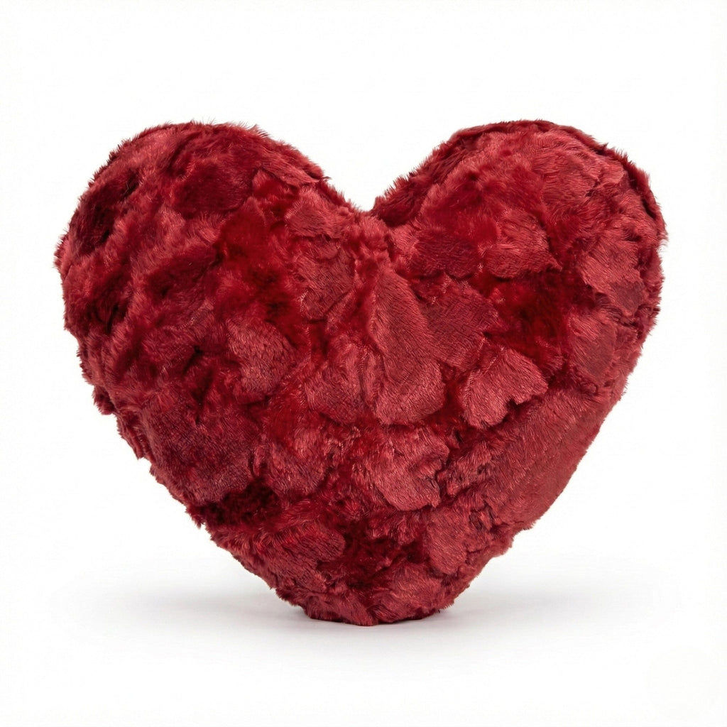 DaDa Bedding Luxury Romantic Valentine Heart Shaped Red Throw Pillow - 16” x 14”
