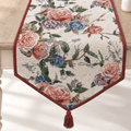 DaDa Bedding Vintage Romantic Roses Lovely Pink Floral Woven Tapestry Dining Table Runner (879)