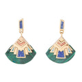 Art Deco Multi Colored Golden Earrings