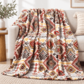 DaDa Bedding Southwestern Havana Geometric Soft Plush Fleece Flannel Throw Blanket (XY1012)