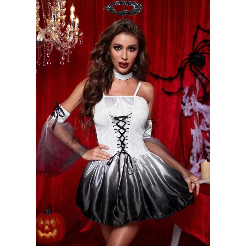 Vampire Ghost Black Angel Masquerade Show Witch Costume
