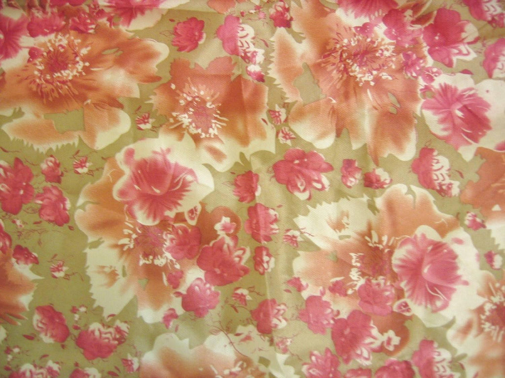 DaDa Bedding Sunrise Hibiscus Floral Dust Ruffle Pleated Satiny Pink Bed Skirt - 14" Drop  (BS-BM465L-1)