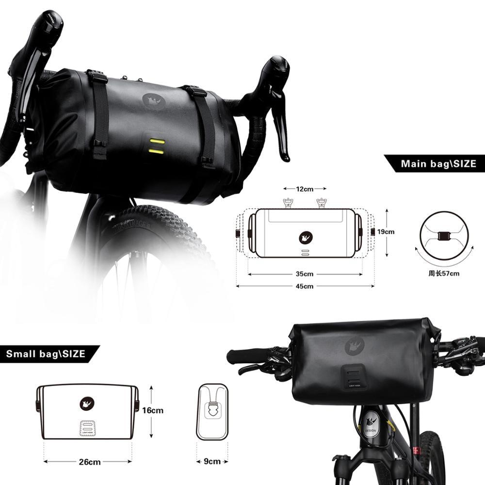Bicycle Bag Waterproof Big Capacity Handlebar Bag 2 Piece Front Tube Cycling Bag  Bike Accessories Bike Bag Waterproof Bike Handlebar Bag Bicycle For Sport Bicycle Cycling Accessories