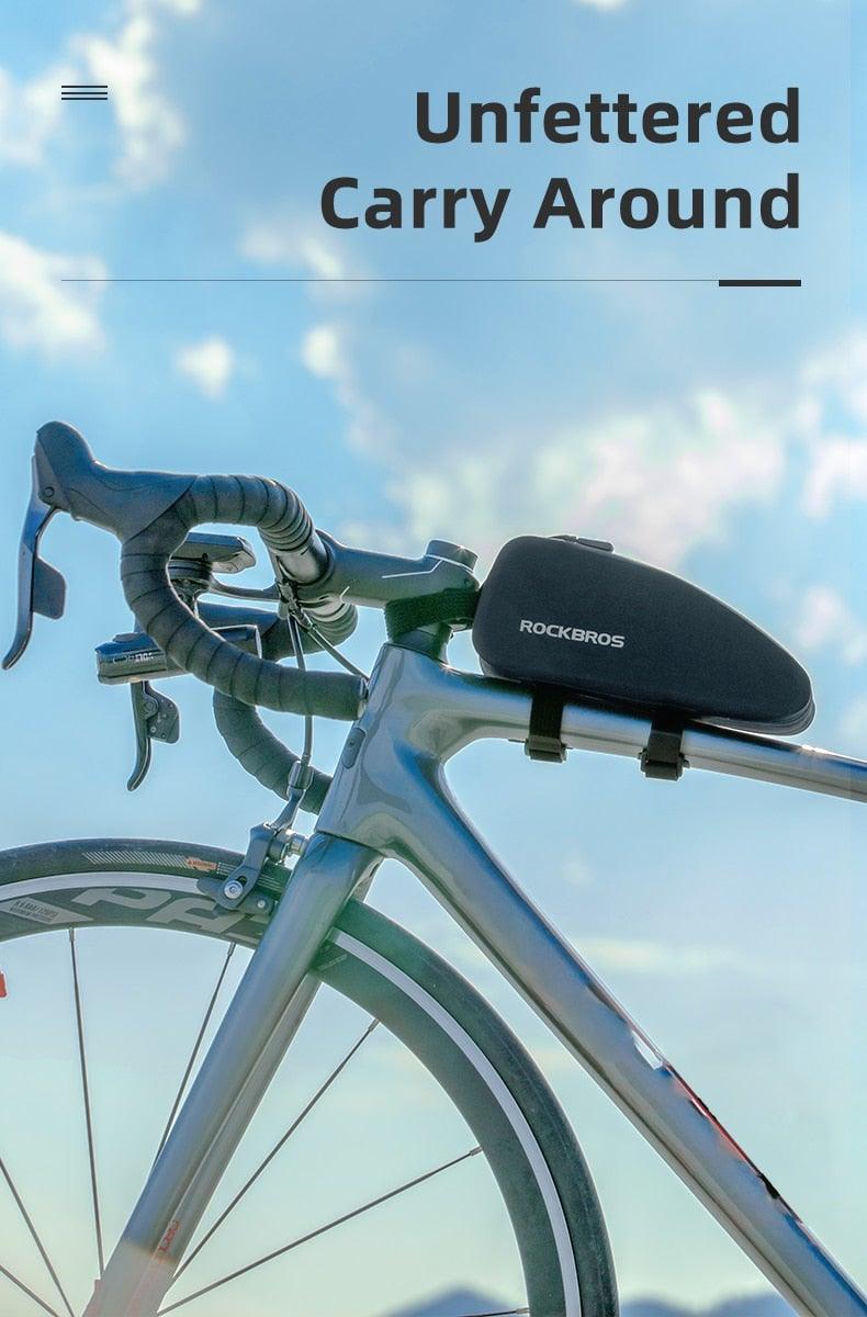 Bicycle Bag Waterproof Cycling Top Front Tube Frame Bag Large Capacity Road Bicycle Black Bike Accessories Top Tube Bike Bag Waterproof Bike Front Frame Bike Bag Bicycle Top Tube Bag Cycling Accessories