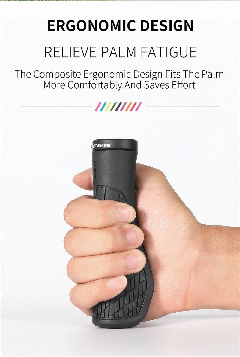 Bicycle Handlebar Grips Cycling Bicycle Accessories Non-Slip Bicycle Handlebar Grips Bike Handle Ergonomic Shockproof Bicycle Handle Grip With Adjustable Aluminum Lock For Mountain Bike