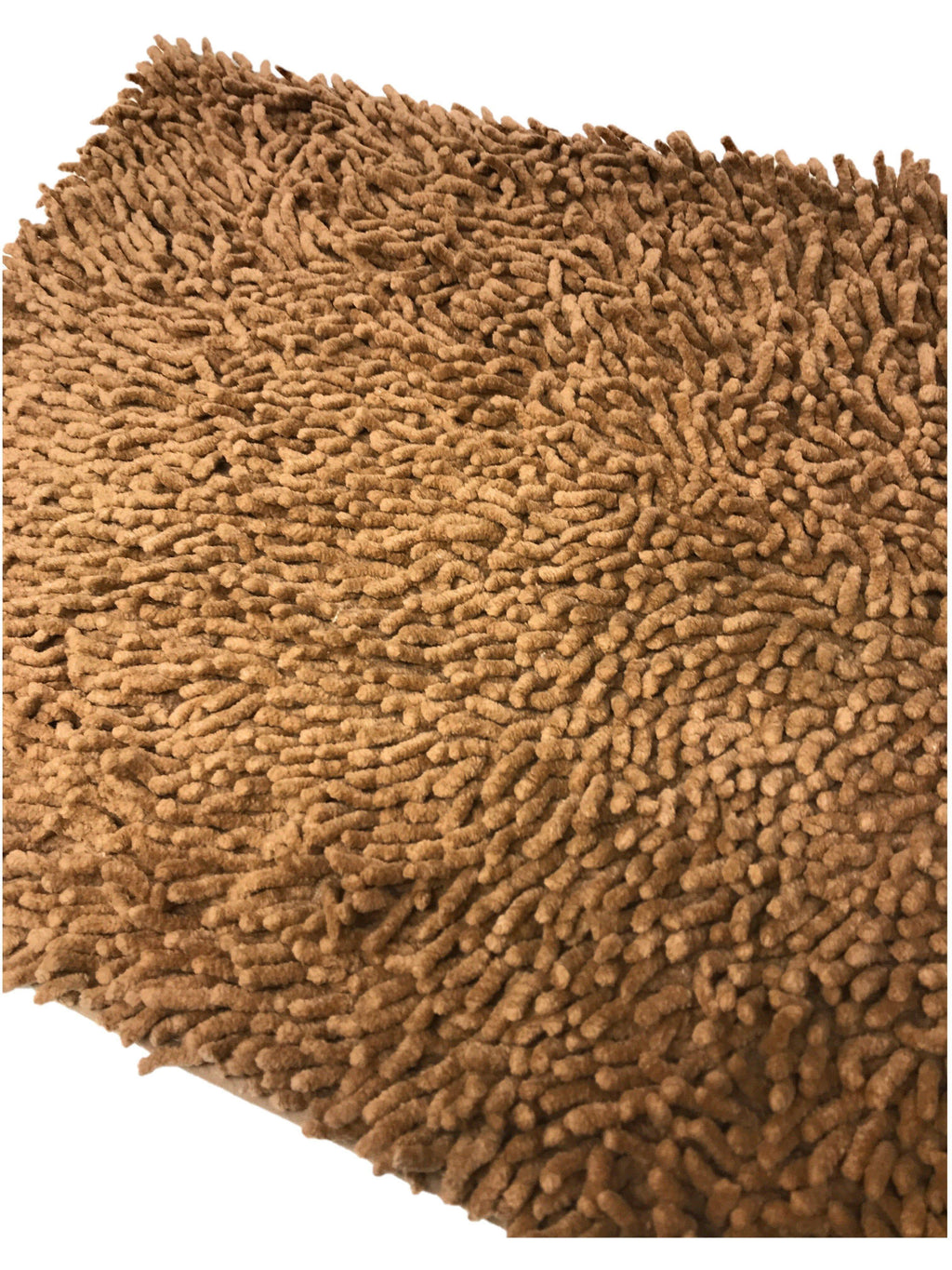 DaDa Bedding Coffee Brown Shaggy Soft Chenille Noodle Carpet Rug Bath Mat