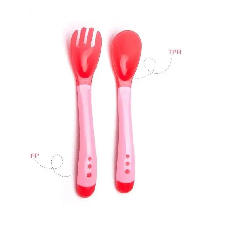 Children's Tableware Baby Learning Dishes With Suction Cup Assist Food Bowl Temperature Sensing Spoon Baby Feeding Bowl