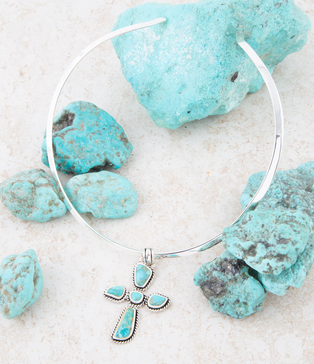Cross Pendant and Sterling Silver Necklace