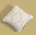 DaDa Bedding Set of 2 Charming Country Tufted Ivory Tan Ruffles Throw Pillow Covers - 18" x 18" (JHW873)