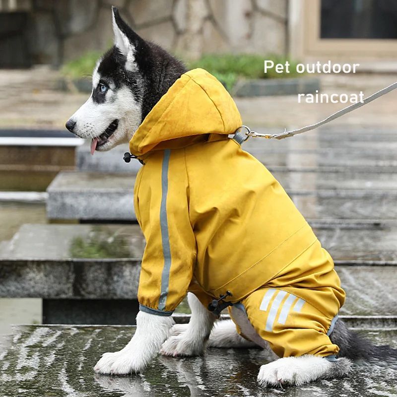Sily Pet Raincoat Four-legged Raincoat For Dogs Small Dog Outing Clothes Tractable Waterproof Clothing Pet Clothing Cat Costume