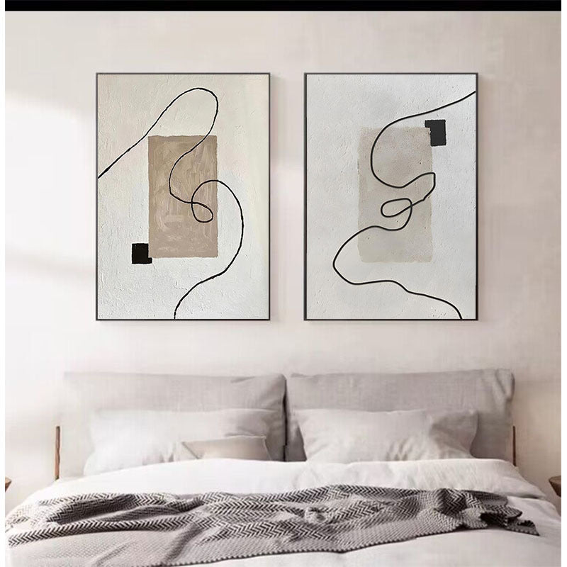Pure Hand Drawing Minimalist Black And White Living Room Decorative Painting