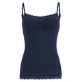 Lace-patchwork Buttoned Small V-neck Camisole