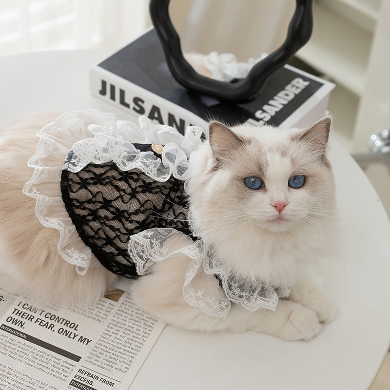 Cat Clothes Lace Traction Vest Puppy Kittens Thin Pet Cat Clothing