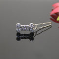 Rhinestone Dog Bone Barrettes Pet Decorations