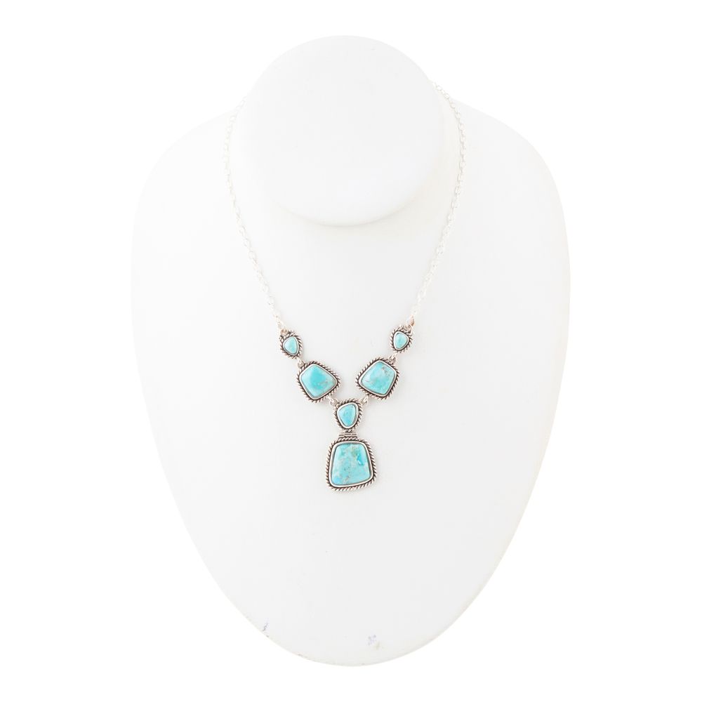 Earth and Sky Blue Turquoise Sterling Silver Necklace