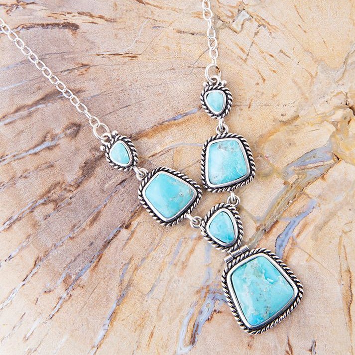Earth and Sky Blue Turquoise Sterling Silver Necklace