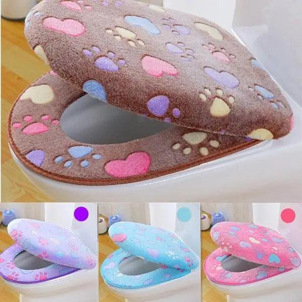 Elegant Soft And Comfortable Toilet Seat Cover Warm Waterproof Bathroom Bathroom Covers Bright Colors