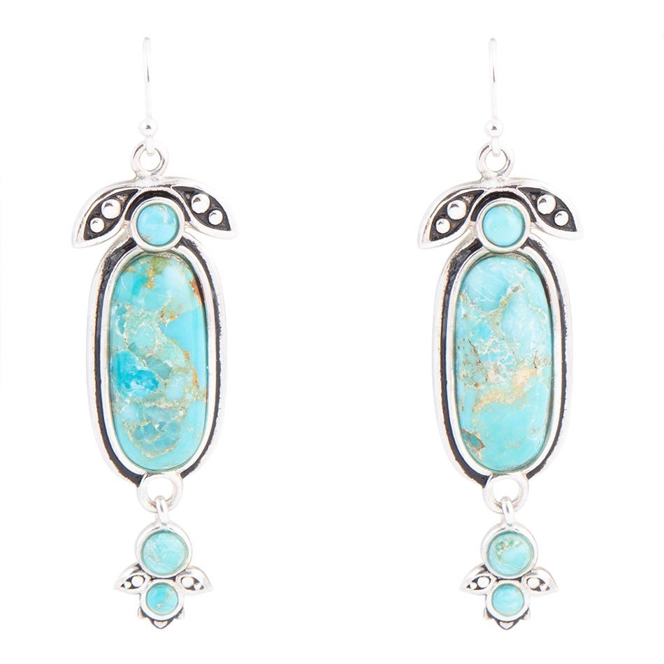 Emile Blue Turquoise Sterling Silver Dangle Earrings