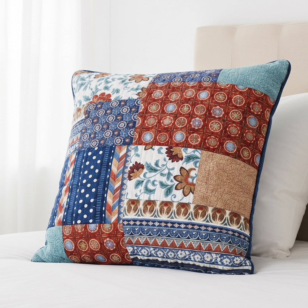 DaDa Bedding Bohemian Vibes Patchwork Floral Euro Pillow Sham Cover, 26" x 26" (JHW878)